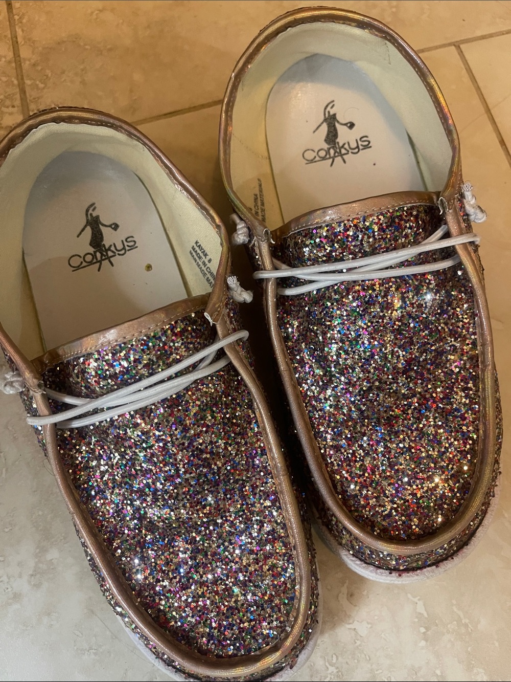 Corkys Glitter Slip-On Shoes in Multicolor